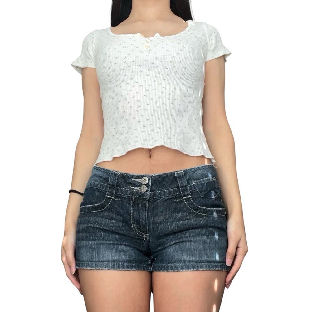 brandy melville hailie floral thermal henley top